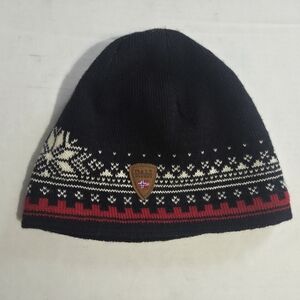 DALE Of Norway Moritz Adult Knit Unisex Hat - Black, White & Red MINT CONDITION